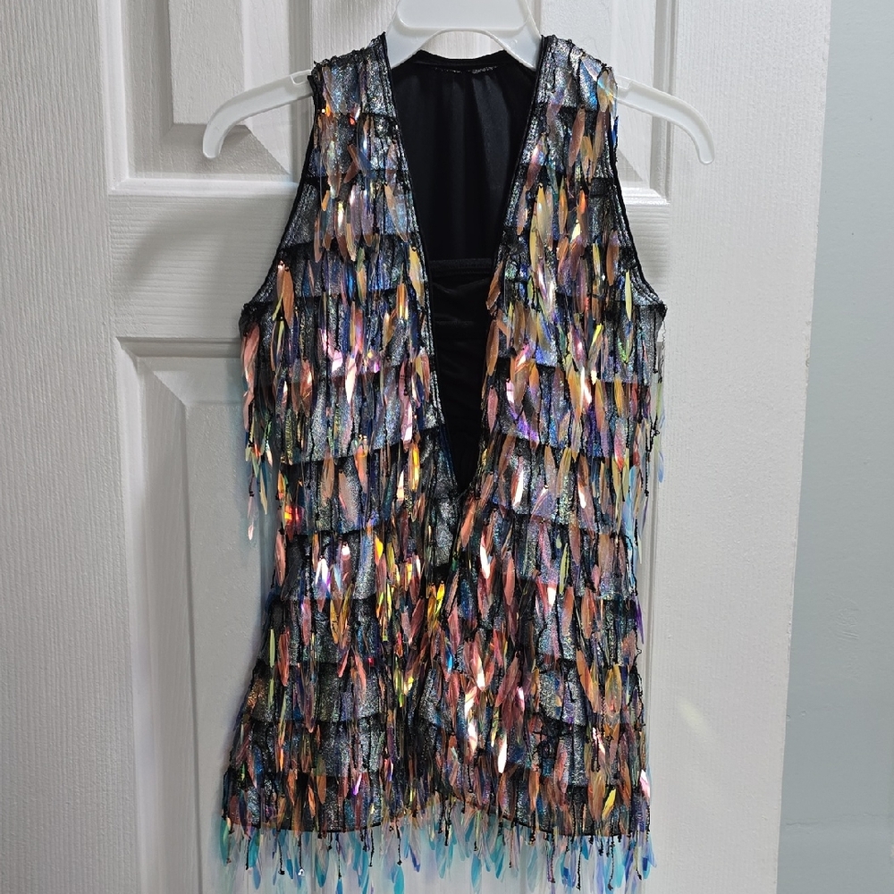 Kids Multicolor Sequin Vest